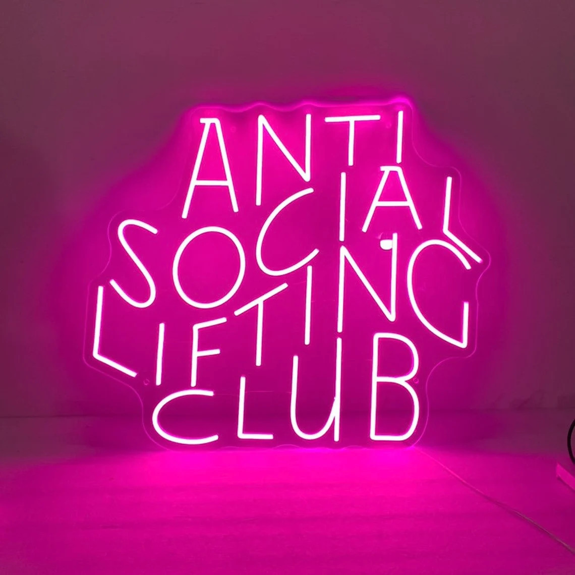Home Gym Neon Sign - Anti Social Lifting Club Neon Sign,