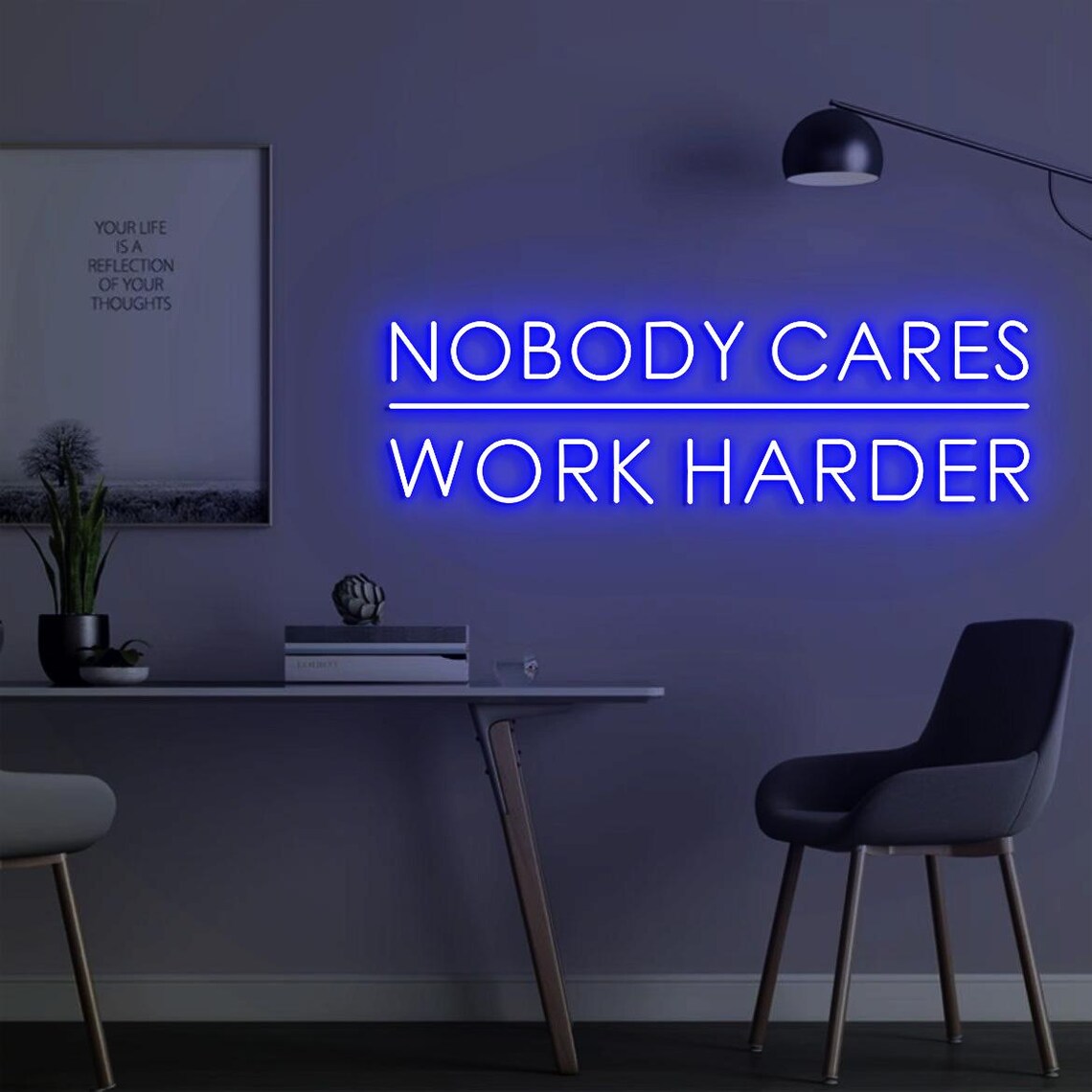 Nobody Cares Work Harder Neon  - Home Gym Outdoor Ideas recension och pris