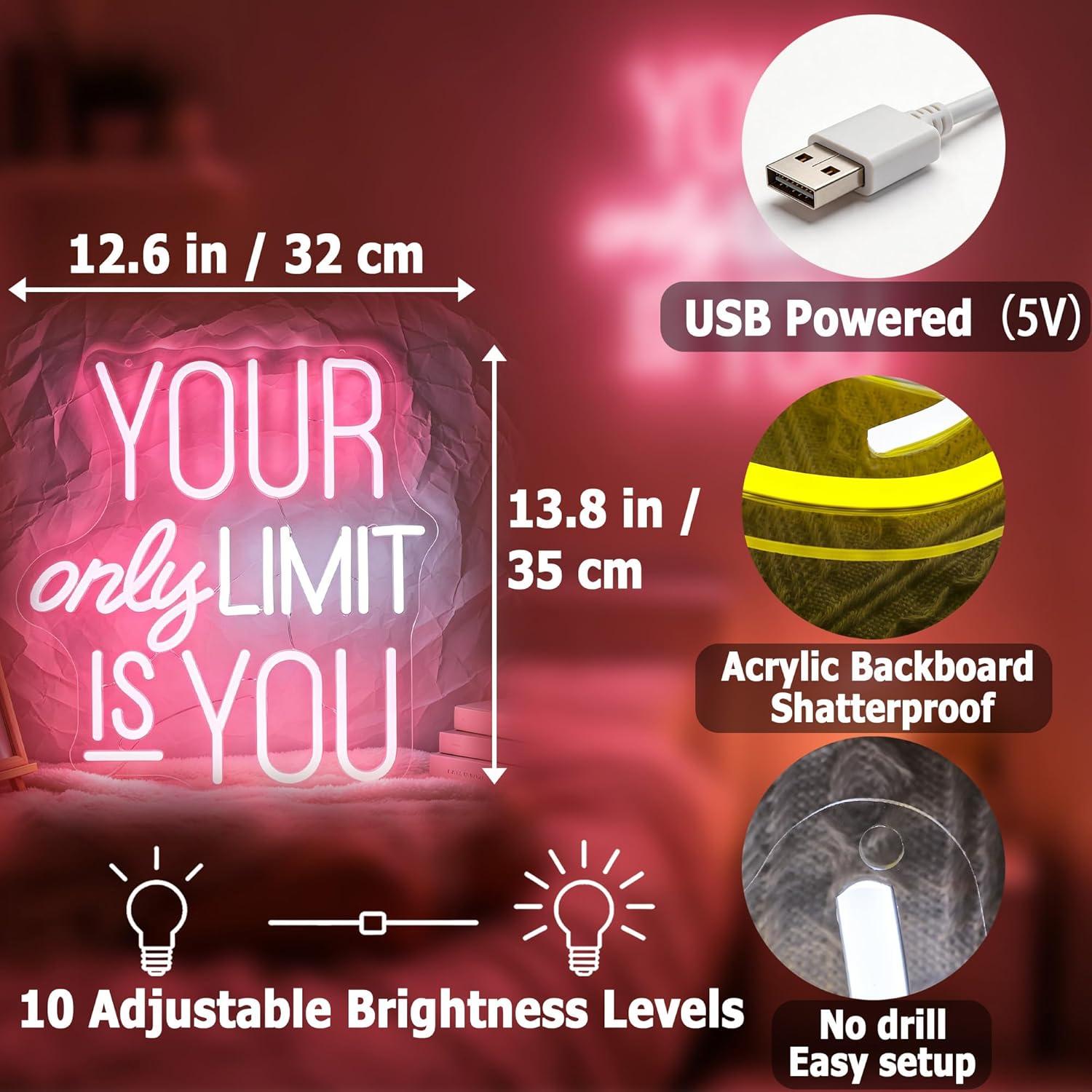 Your Only Limit Is You Neon Si - Home Gym Neon Sign recension och pris