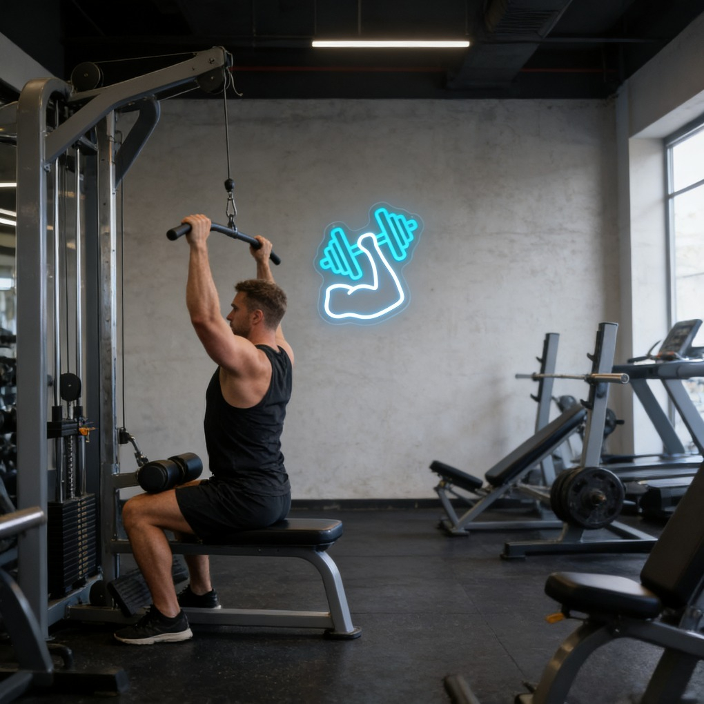 Muscle Arm Dumbbell Neon Sign  - Home Gym Neon Sign recension och pris