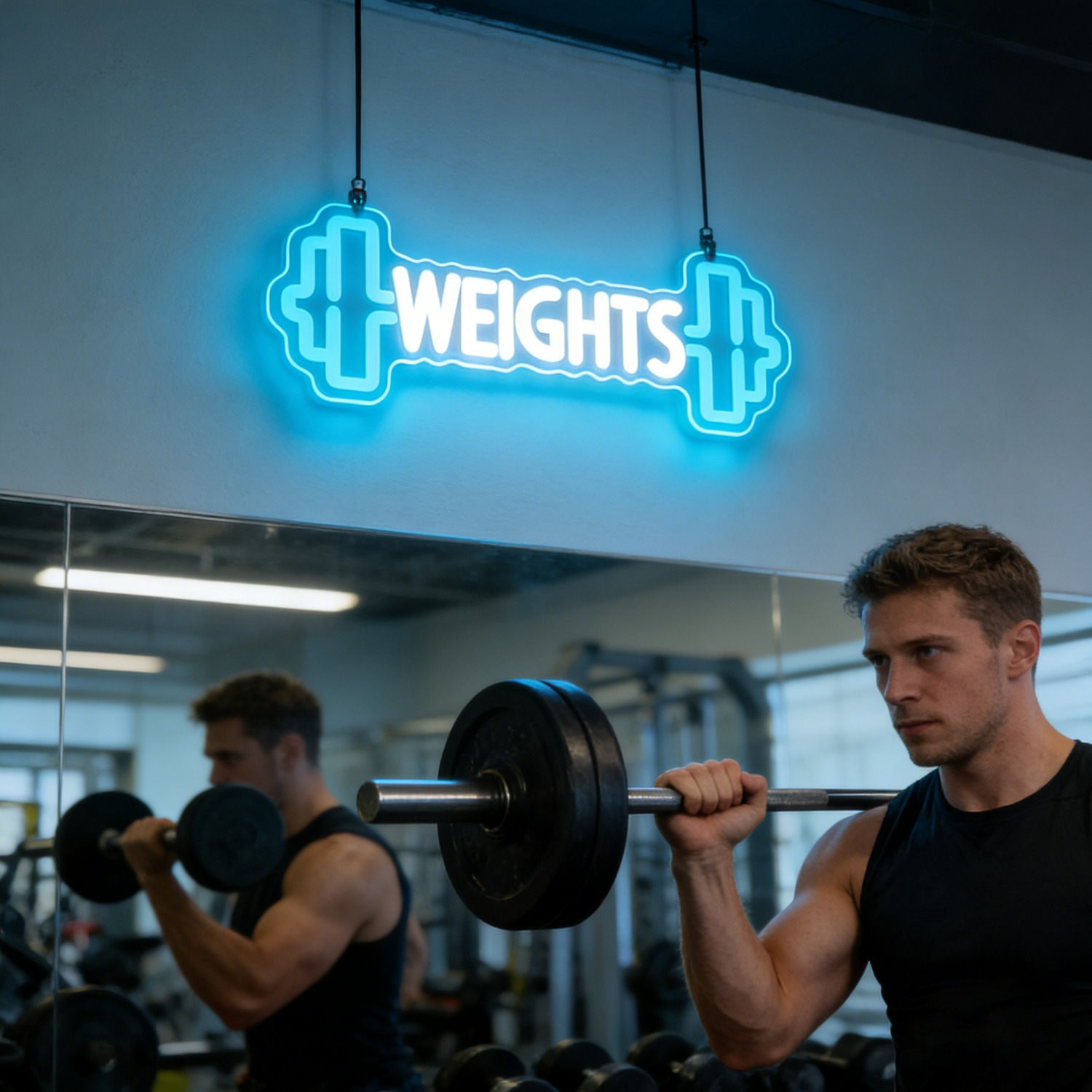 Weights Dumbbell Neon Sign LED - Home Gym Neon Sign recension och pris