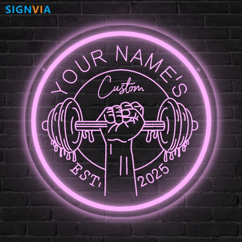 Custom LED Gym Neon Sign Barbe - Home Gym Neon Sign recension och pris