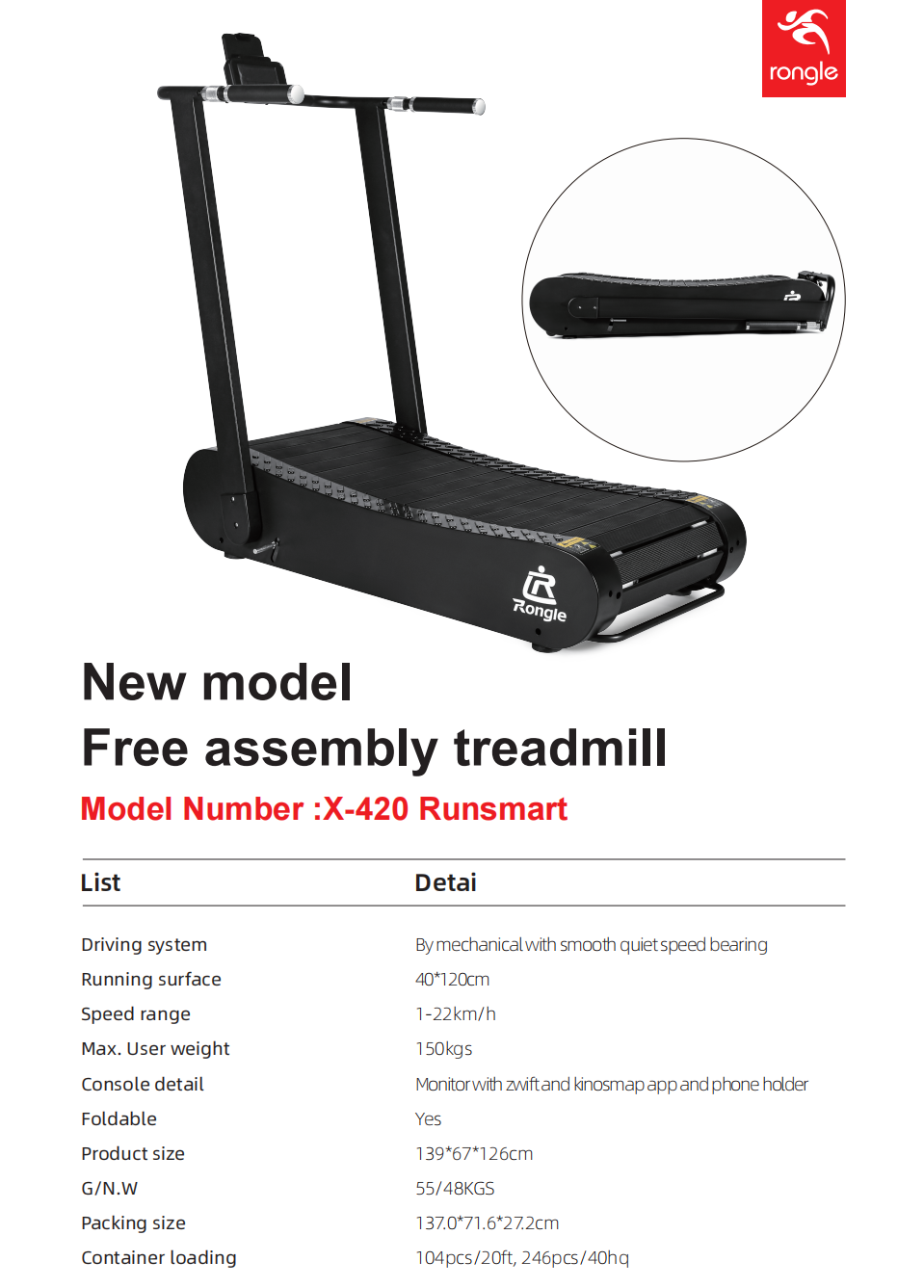 Curved Treadmill, Self-Powered - Home Gym Manual recension och pris