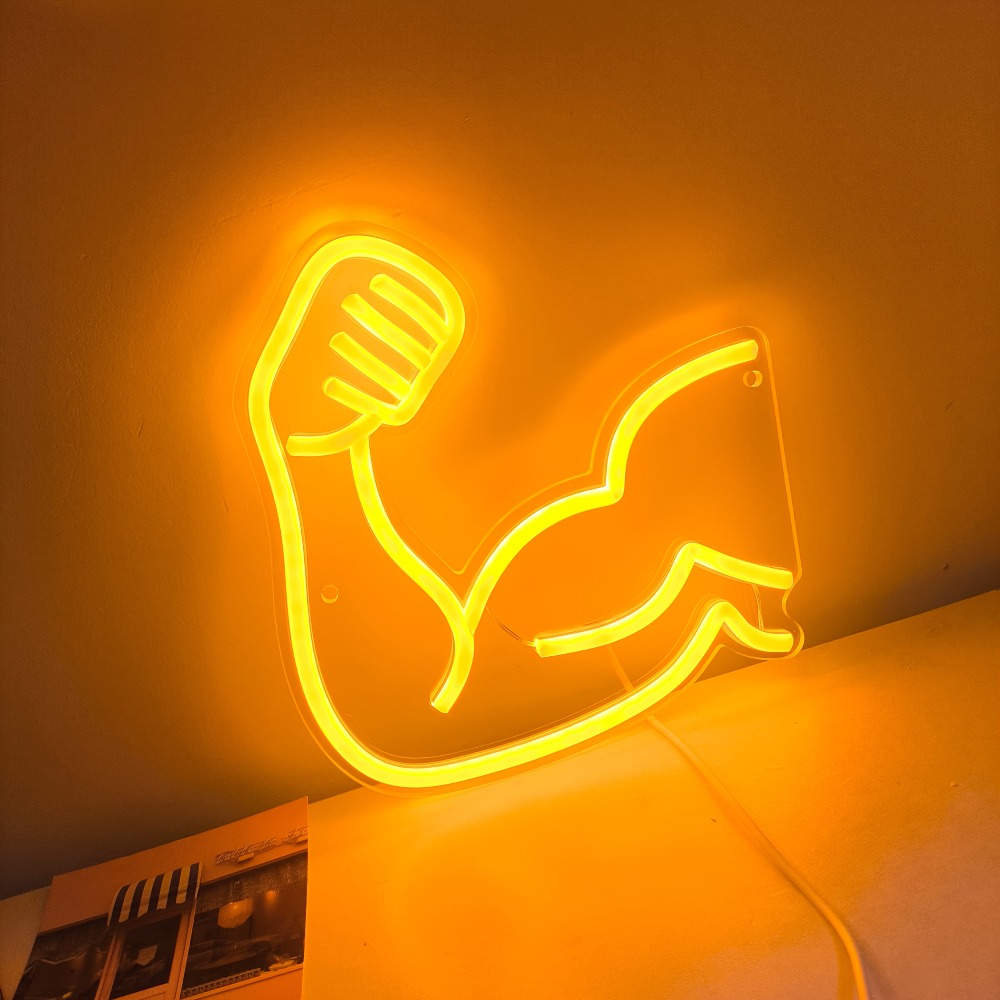 Fitness Motivation Light - Mus - Home Gym Neon Sign recension och pris