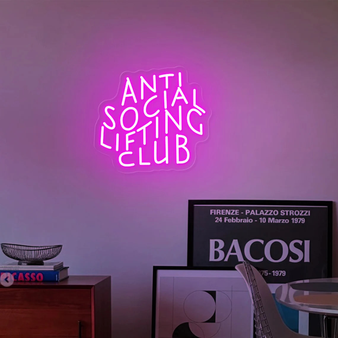 Anti Social Lifting Club Neon  - Home Gym Neon Sign recension och pris
