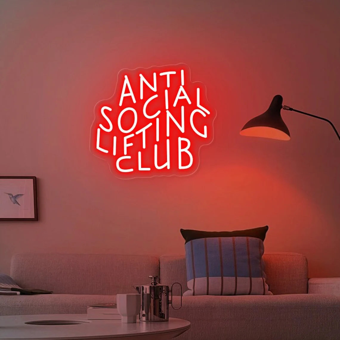 Anti Social Lifting Club Neon  - Home Gym Neon Sign recension och pris