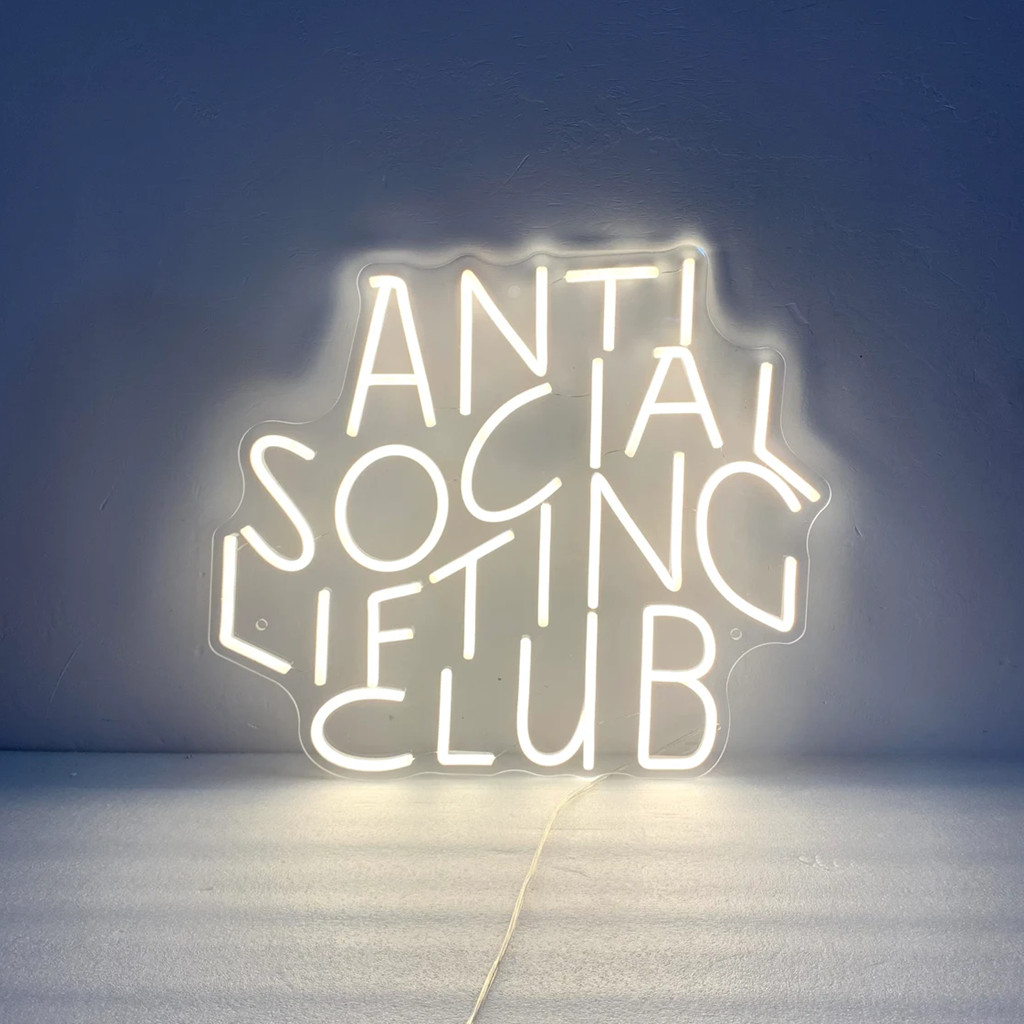 Anti Social Lifting Club Neon  - Home Gym Neon Sign recension och pris