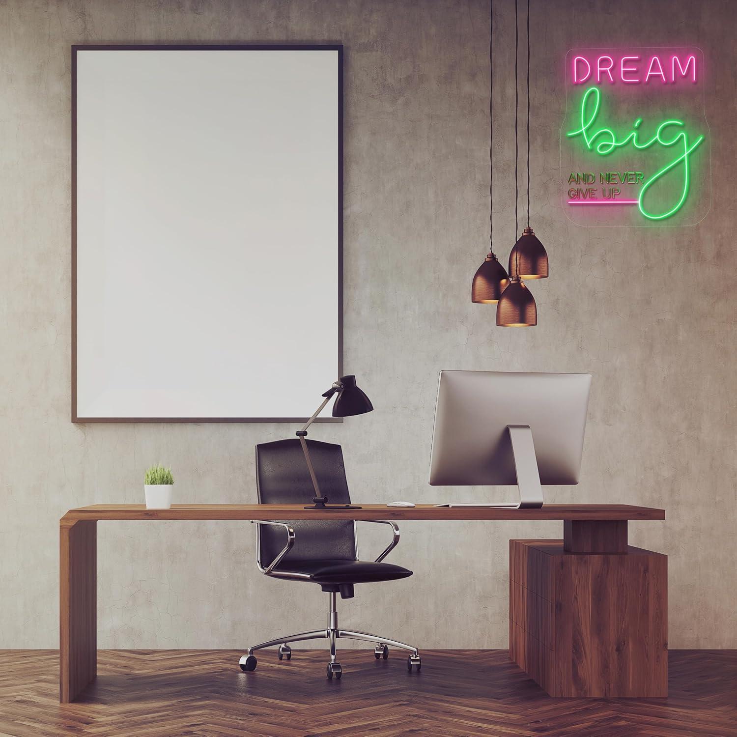 Dream Big Neon Sign Motivation - Home Gym Neon Sign recension och pris