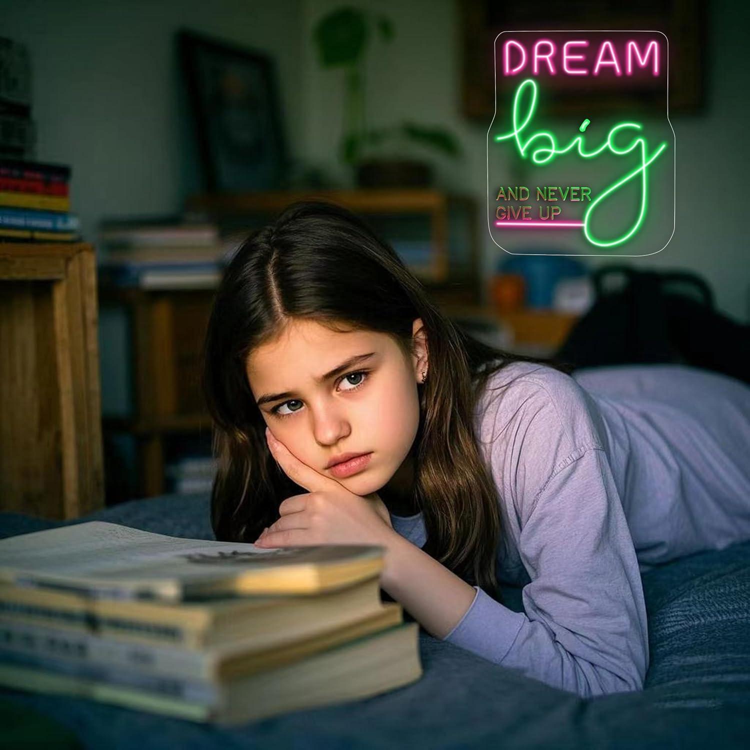 Dream Big Neon Sign Motivation - Home Gym Neon Sign recension och pris