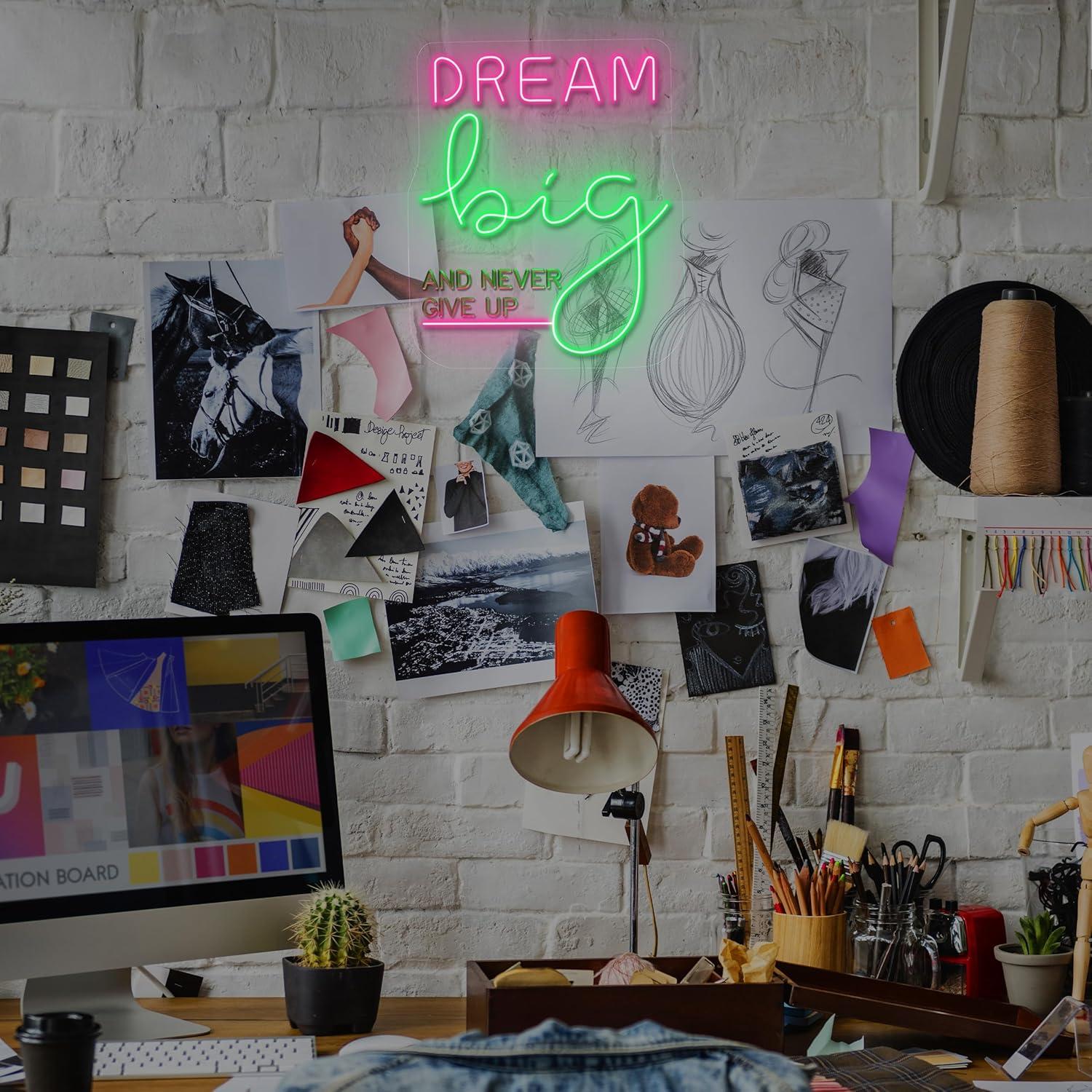 Dream Big Neon Sign Motivation - Home Gym Neon Sign recension och pris