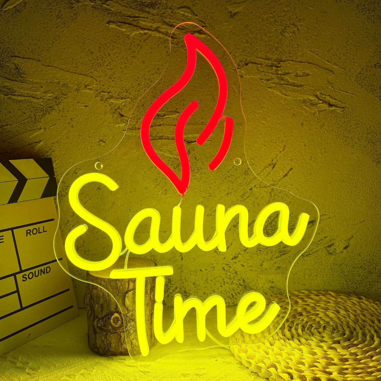 Sauna Time Neon Sign USB Dimma - Home Gym Neon Sign recension och pris
