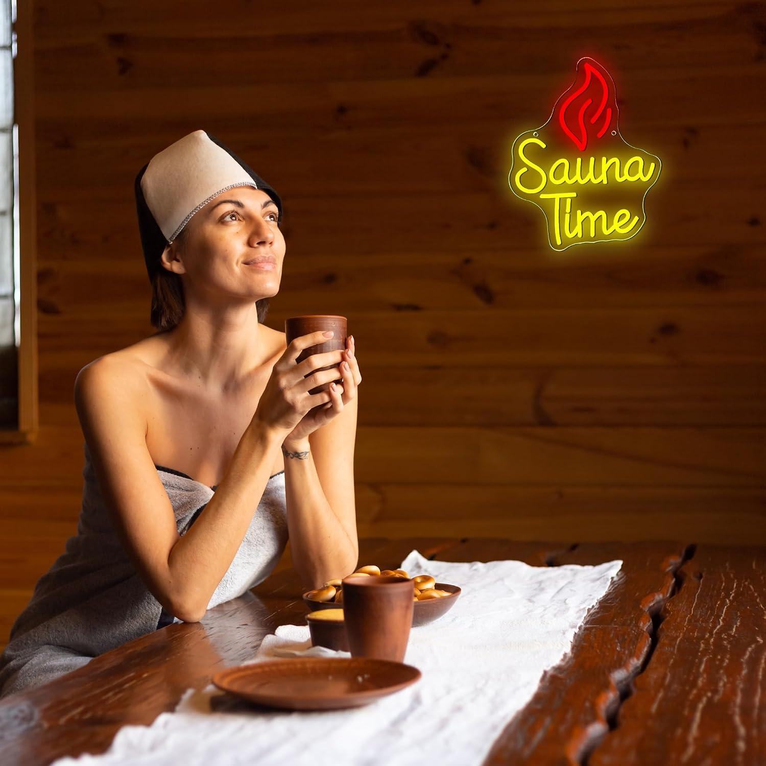 Sauna Time Neon Sign USB Dimma - Home Gym Neon Sign recension och pris
