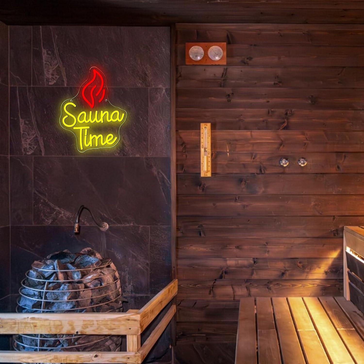 Sauna Time Neon Sign USB Dimma - Home Gym Neon Sign recension och pris