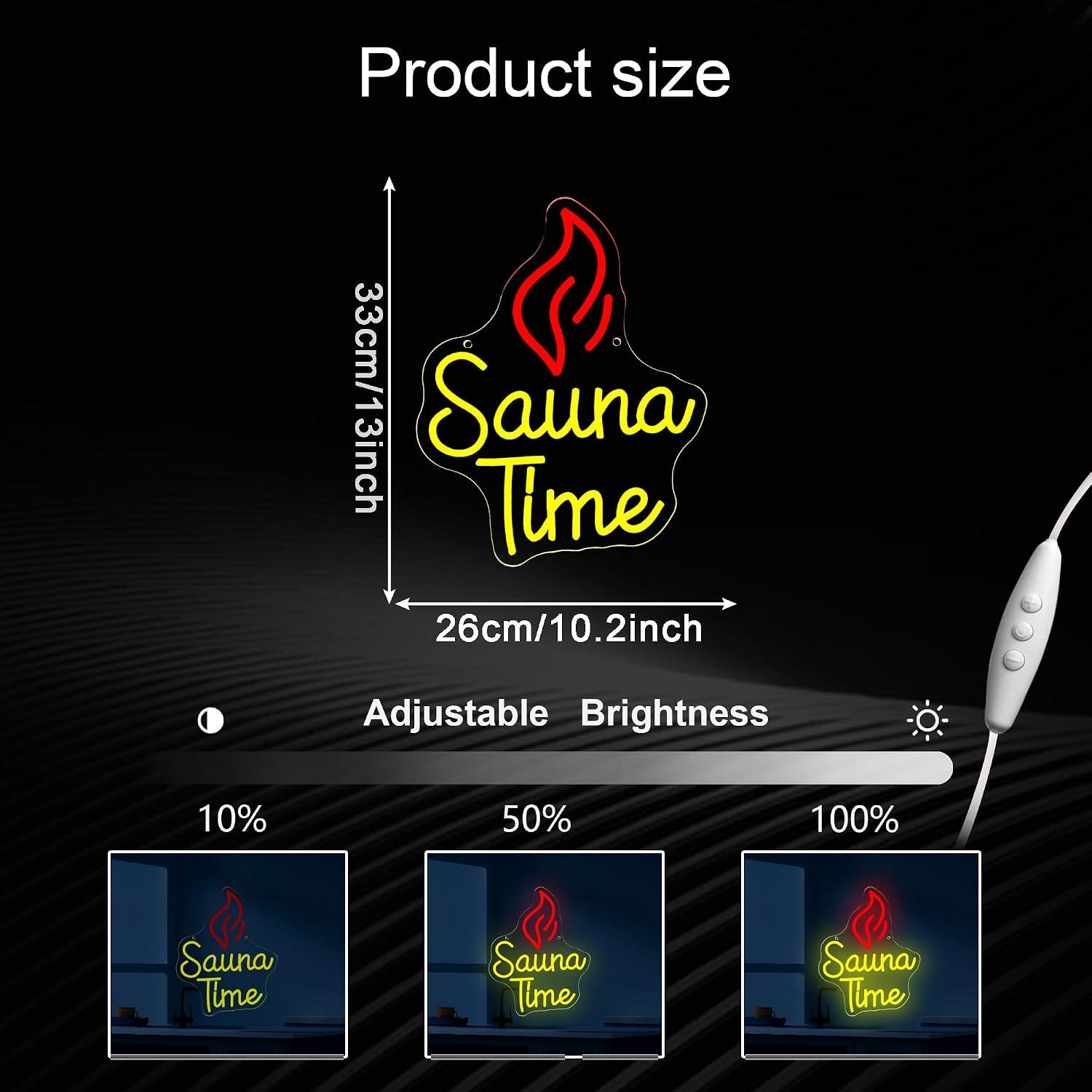 Sauna Time Neon Sign USB Dimma - Home Gym Neon Sign recension och pris