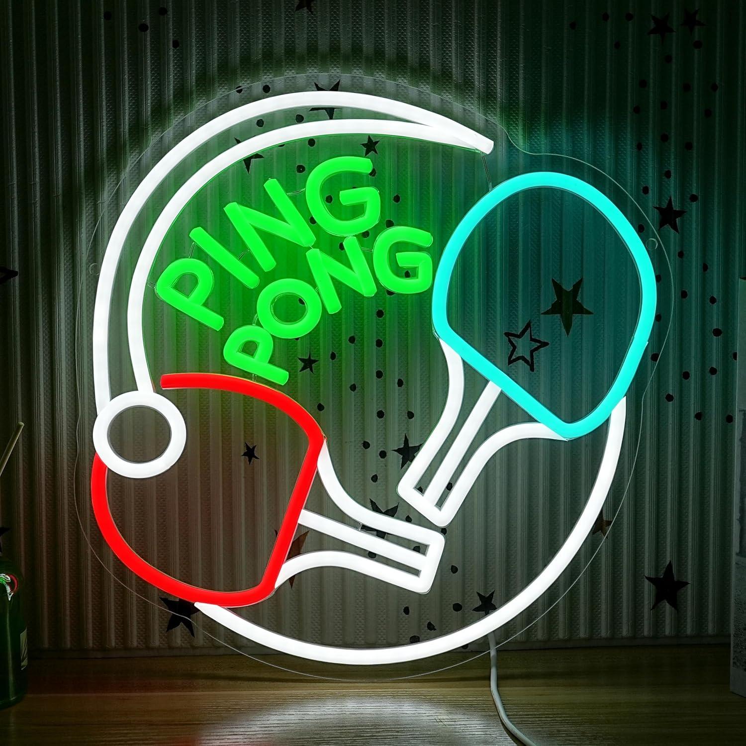 Ping Pong Neon Sign USB Dimmab - Home Gym Neon Sign recension och pris