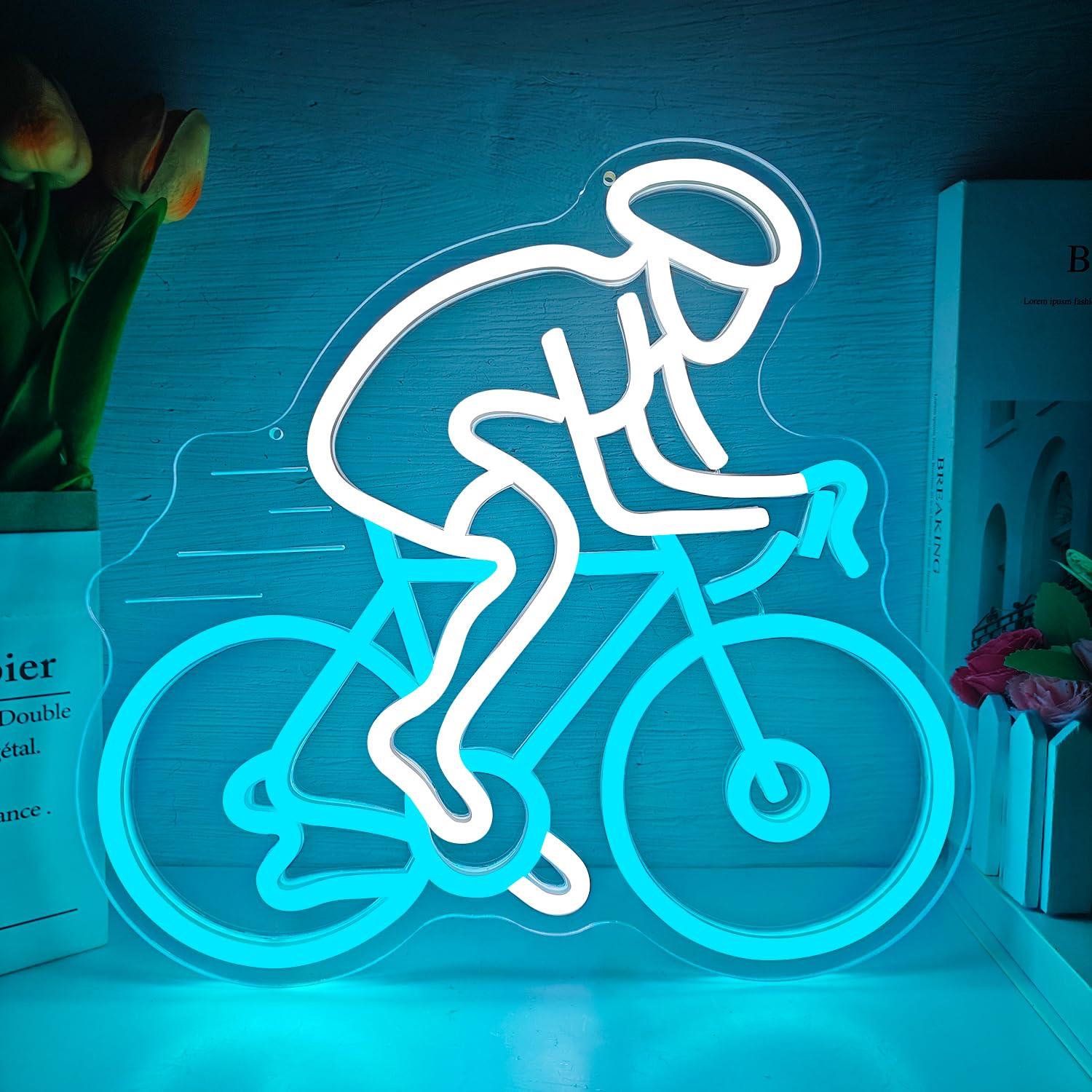 Cyclist Riding Bike Neon Sign  - Home Gym Neon Sign recension och pris