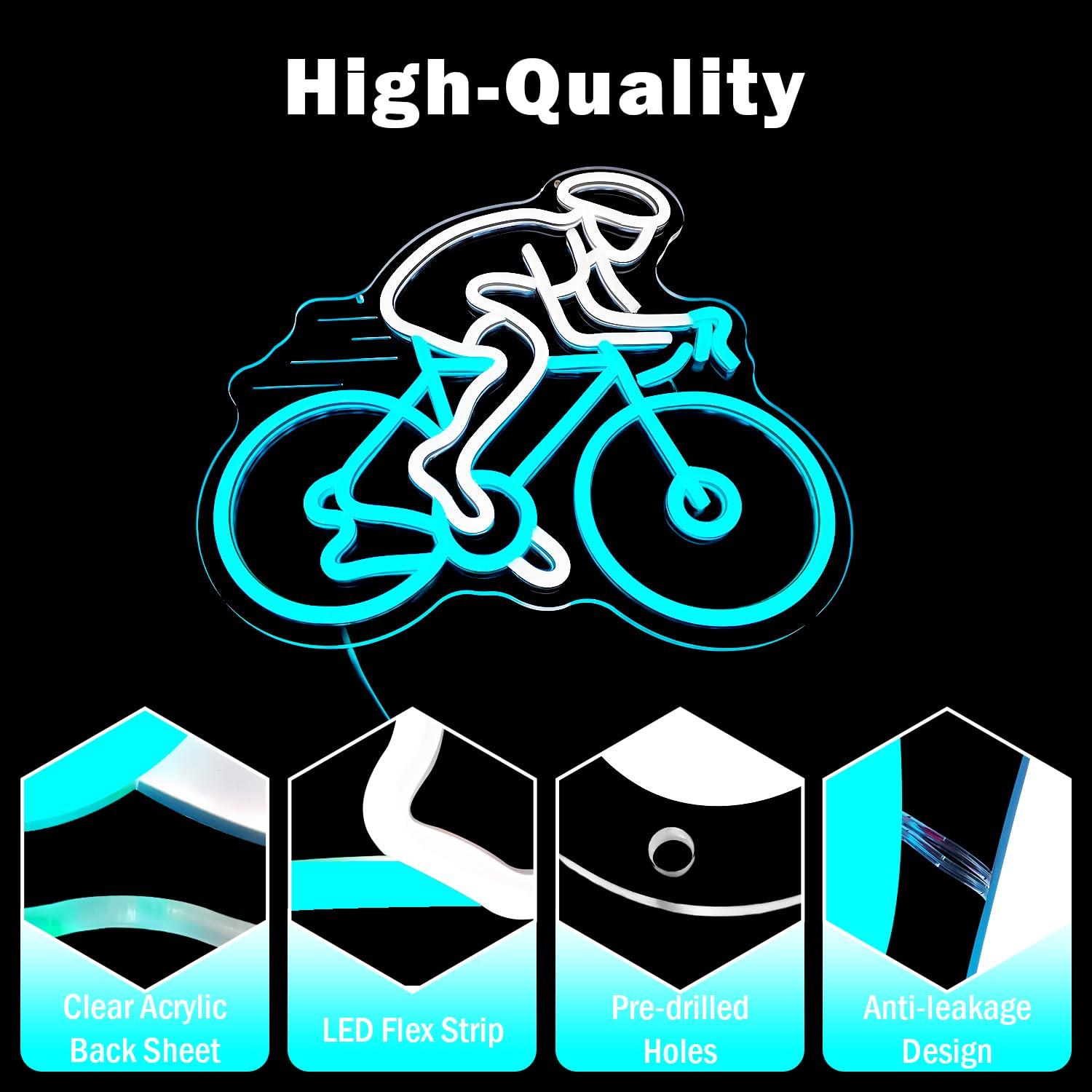 Cyclist Riding Bike Neon Sign  - Home Gym Neon Sign recension och pris