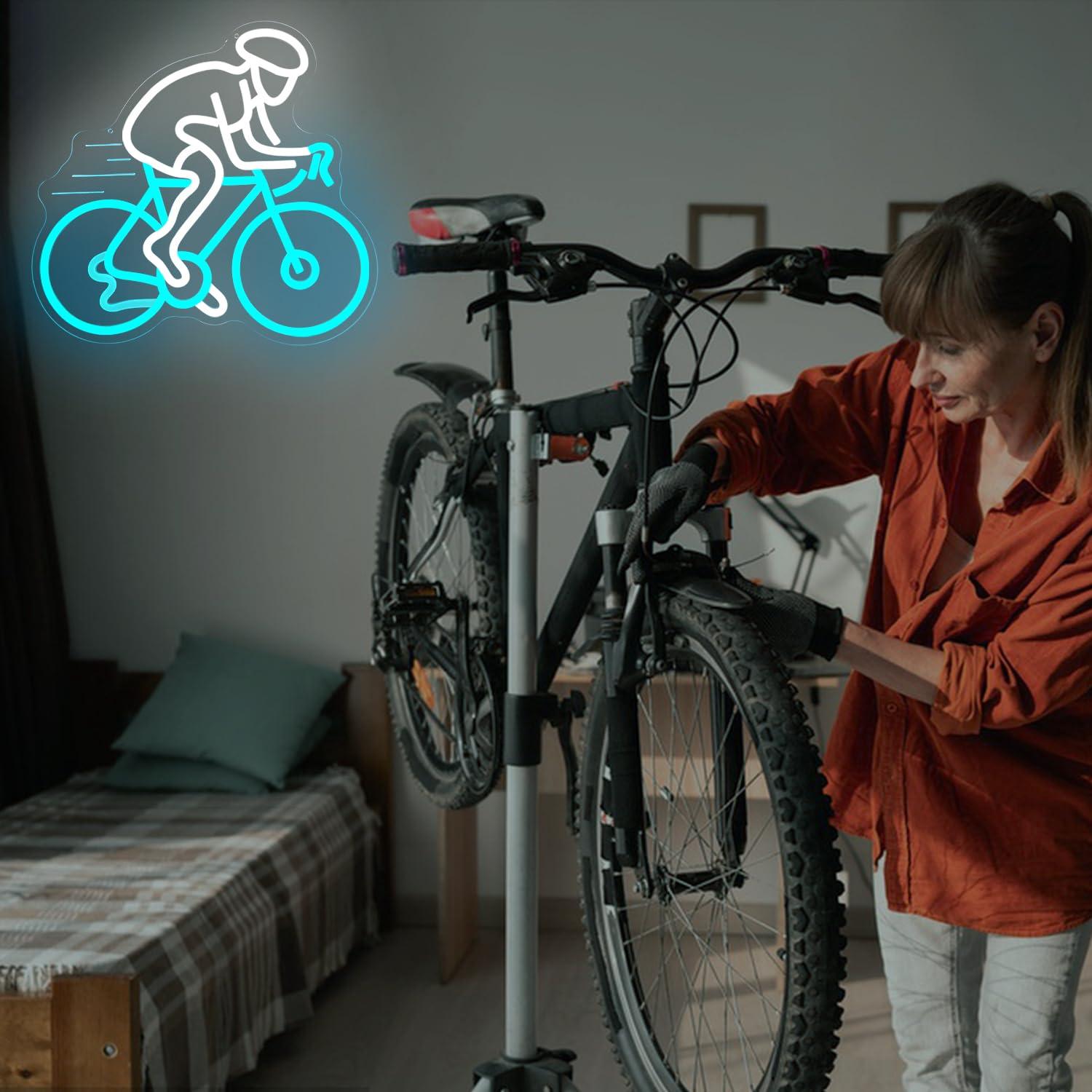Cyclist Riding Bike Neon Sign  - Home Gym Neon Sign recension och pris