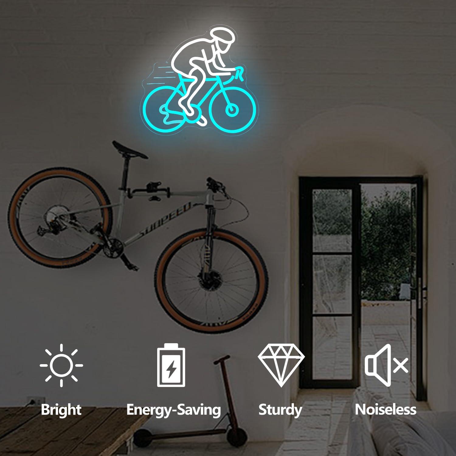 Cyclist Riding Bike Neon Sign  - Home Gym Neon Sign recension och pris