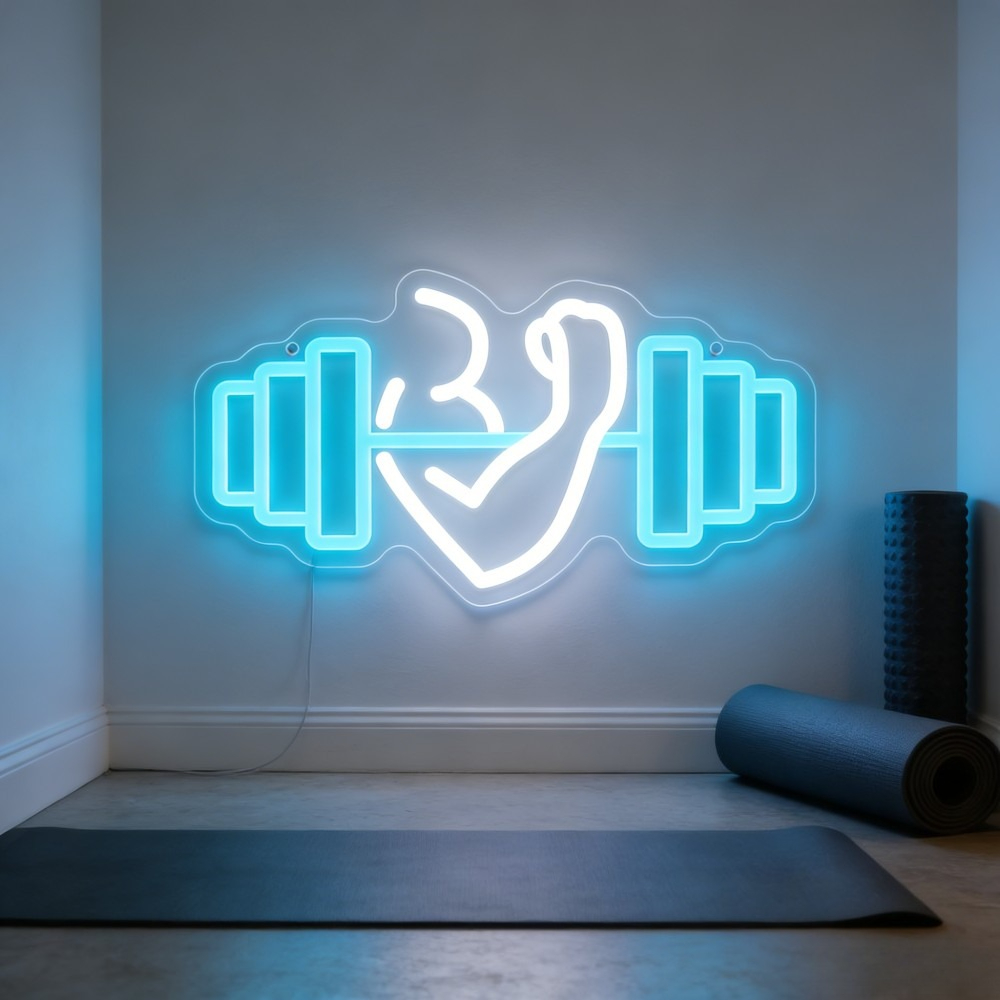 Bicep Dumbbell Neon Sign LED W - Home Gym Neon Sign recension och pris