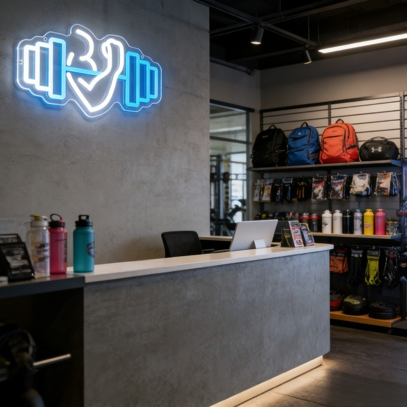 Bicep Dumbbell Neon Sign LED W - Home Gym Neon Sign recension och pris